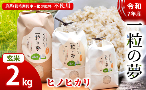 玄米 ヒノヒカリ 2kg 農薬 ( 栽培期間中不使用 )・ 化学肥料不使用 令 