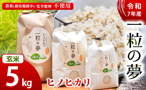 玄米 ヒノヒカリ 5kg 農薬 ( 栽培期間中不使用 )・ 化学肥料不使用 令 