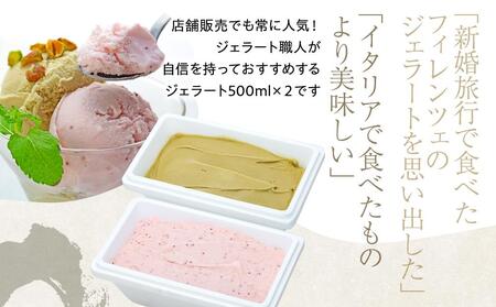 【数量限定】ジェラート 500ml×2種 食べ比べ シチリア産 ピスタチオ TAROいちごミルク【大容量 アイス 業務用 セット 合計 1リットル スイーツ 人気 デザート 冷凍 氷菓子 家族 ファミリーサイズ 苺】