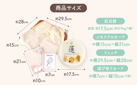 一升餅 セット イラスト青 選び取りカード リュック 【7日後からお届け日指定可能】