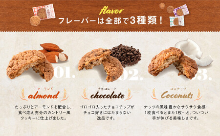【訳あり】カントリークッキー 51枚  ココナッツ アーモンド チョコチップ 簡易梱包 クッキー
