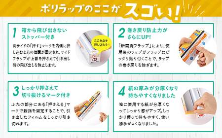 日本製 ポリラップ詰合せ 20本セット＜宇部フィルム＞ 国産 ポリラップ ラップ セット 22cm 30cm 50m 食品保存 日用品 災害 備蓄 防災 F6L-976