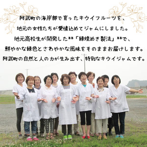 阿武町産 キウイ 手づくり ジャム 3本 セット 保存料 ・ 着色料 不使用 ・ 緑煌めき製法 山口県 あぶ特産品