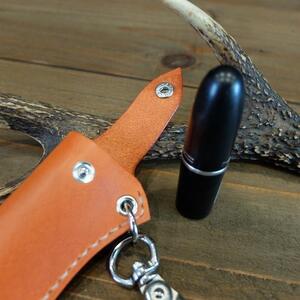 レザー口紅＆印鑑ケース（イエロー）