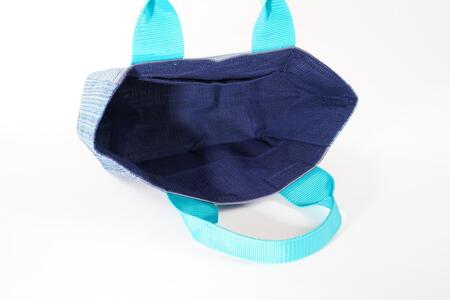 【カラー:イエロー×白格子】カラフル阿波しじら織トート(小)