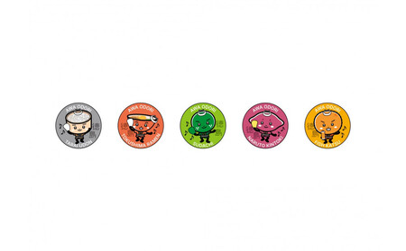 阿波おどりを踊る徳島のうまいもん缶バッジ 全5種コンプリートセット