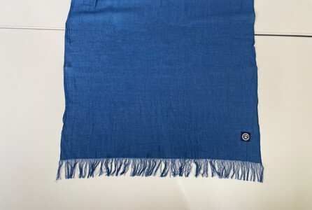 徳島市産 正藍先絲染 和田縞ストール 【浅葱色】