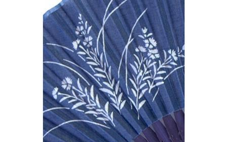 徳島伝統工芸 阿波藍染 扇子【なでしこ】