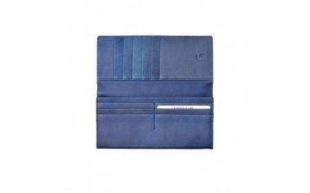 本革 藍染め 長財布