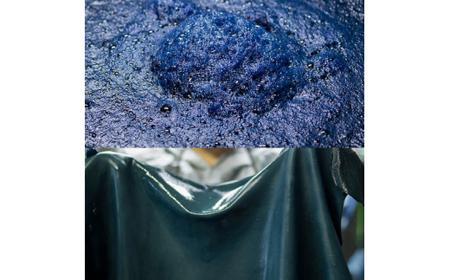 本革 藍染め キーホルダー