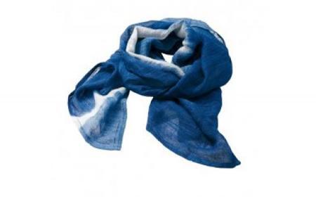 阿波しじら織 日傘と藍染ストールのセット