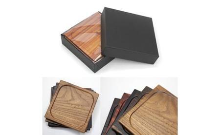 銘木コースター5種セット(四角9.7cm)