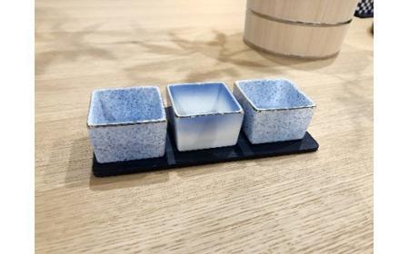 藍染杉コースター・三種盛りコバルト(陶磁器)セット