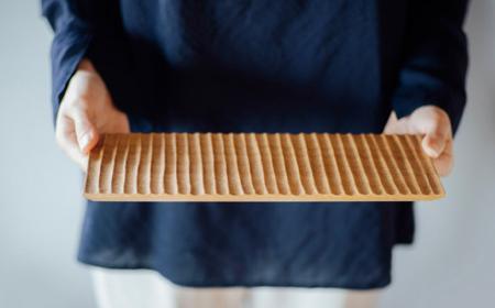 TSUKI-JIRIWOODPLATEオーク木彫S ｜トレー プレート お皿 皿 食器 インテリア