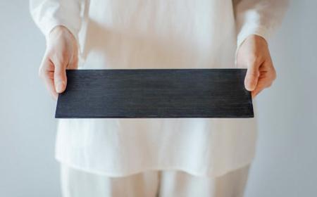 TSUKI-JIRIWOODPLATEフラット藍染S ｜トレー プレート お皿 皿 食器 インテリア