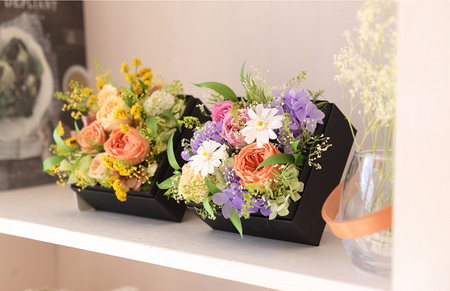 プリザーブドフラワー & BOX ホワイト