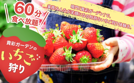 【栽培期間中農薬不使用】貴彩ガーデンいちご狩り体験チケット