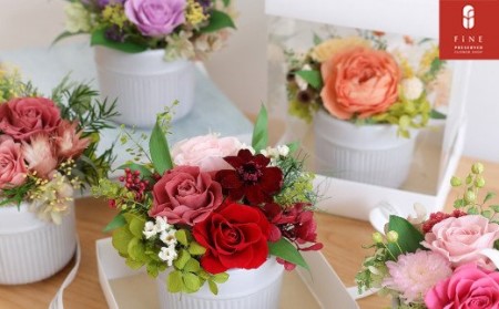 プリザーブドフラワー プリフラギフトボックスM レッド