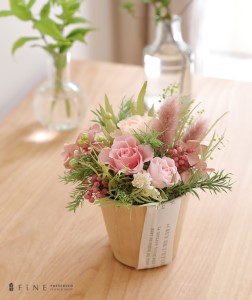 プリザーブドフラワー ピュアローズ イエロー