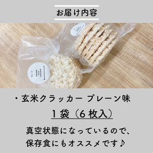 玄米 クラッカー プレーン味 1袋（6枚入り）容量選べる グルテンフリー 無添加 国産 米 煎餅