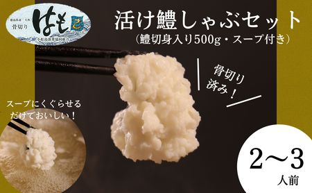 ハモ 鱧 しゃぶしゃぶ 500g 鍋セット 切り身 スープ付き 冷凍 【鱧鍋 ハモ鍋 鱧料理 ハモ料理 冷凍鱧 冷凍ハモ 鱧しゃぶ ハモしゃぶ 肉厚鱧 肉厚ハモ】