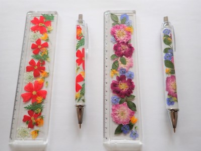 花サロンローズ マリー による押し花体験レッスン １回 押し花ボールペン シャープペン 定規づくり ギフト プレゼント 花 はな Hana 夏休み 入学式 母の日 敬老の日 徳島県小松島市 ふるさと納税サイト ふるなび