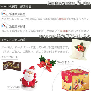 クリスマスケーキ 4号 2～3名用 ショートケーキ 洋菓子 デザートスイーツ 生クリーム ロールケーキ シュークリーム エクレア プリン モンブラン 果物 フルーツ オレンジ いちご 牛乳 バター 砂糖 お菓子 おやつ ギフト 贈答 プレゼント 冷凍 送料無料 徳島県 阿波市 CAKE EXPRESS 先行予約