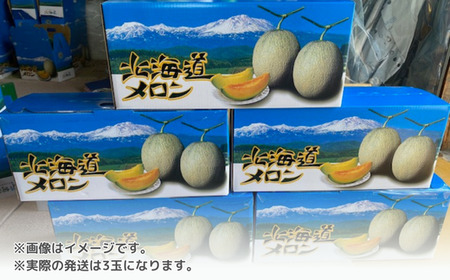 ＜2025年7月上旬よりお届け＞北海道壮瞥産 赤肉メロン「北紅クイーン」3玉入り 約5kg以上  【 ふるさと納税 人気 おすすめ ランキング メロン めろん 北紅クイーン 果物 甘い 赤肉 北海道 壮瞥町 送料無料 】 SBTP005