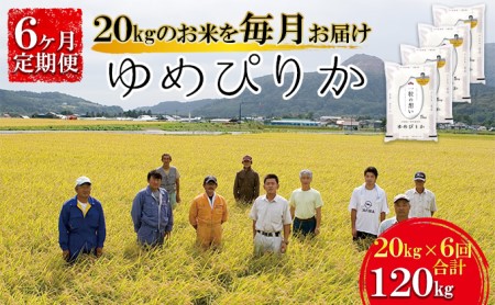 【令和4年産米】北海道壮瞥産 ゆめぴりか 計120kg(20kg×6ヵ月定期配送)