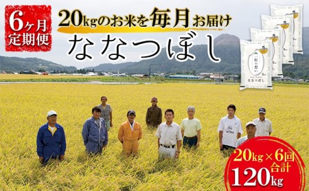 【令和4年産米】北海道壮瞥産 ななつぼし 計120kg(20kg×6ヵ月定期配送)
