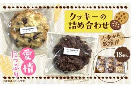 クッキーの詰め合わせ 選べる 内容量 18個入り 美馬市産 実森ラボラトリー株式会社 自家製小麦のお店mimori《30日以内に発送予定(土日祝除く)》送料無料 徳島県 美馬市 お菓子 クッキー 小麦 チョコこども 子供 スイーツ おやつ