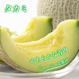 メロン 青肉 タカミ 2玉 期間限定 フルーツ 果物【 メロン 】