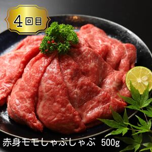 《定期便》全4回お届け！大川原高原牛　赤身(スライス・切り落とし・焼肉・しゃぶしゃぶ)