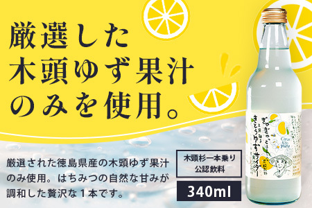 【定期便3回】きとうゆずサイダー 340ml 24本入りセット×3回 計72本［徳島県 那賀町 きとうゆず 木頭ゆず 木頭柚子 ゆず ユズ 柚子 サイダー 飲料水 炭酸水 炭酸飲料 ドリンク 炭酸ジュース ソフトドリンク］【OM-124】