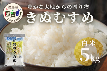  「令和6年産 新米 先行受付」 那賀町相生産 きぬむすめ 白米 5kg 1袋 「2024年10月上旬より発送」 【徳島 那賀 国産 徳島県産 お米 こめ おこめ 米 ご飯 ごはん 白ご飯 白米 5キロ 和食 おにぎり お弁当 白米 精米 おいしい 食べて応援 お取り寄せ 産地直送】YS-34