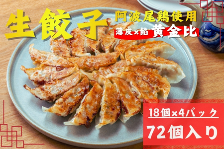 阿波尾鶏薄皮生餃子72個入（18個入×2Ｐ）2セット