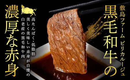 白老産黒毛和牛 味付け焼肉 ピリカルージュ 1.2kg (400g×3パック) 7日営業日以内発送 焼肉 黒毛和牛 タレ たれ 小分け 焼肉セット 人気 数量限定 たっぷり大満足 グルメ 訳あり 国産 北海道産 CK007