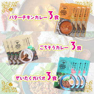 旅する阿波尾鶏シリーズ 3種 各3食入 計9食 バターチキンカレー