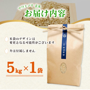 アワミノリ 玄米 5kg 天然にがり栽培 あわみのり 希少 品種 極良 食味