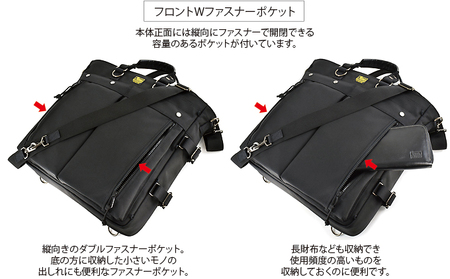 VanNuys フライヤー 3wayブリーフトート ダブルファスナー ビジネスバッグ メンズ 軽量 薄い 薄型 スリム A4 鞄 PC収納可 通勤 出張 ノートPC 誕生日 20代 30代 40代 ブラック バンナイズ ハンドルカラー：ブラック
