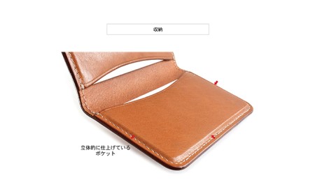ビンテージオイルレザーの薄型名刺ケース　バンナイズ オイル シュリンク レザー 本革 名刺 ファッション小物 ファッション 財布  ビンテージキャメル
