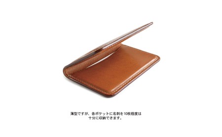 ビンテージオイルレザーの薄型名刺ケース　バンナイズ オイル シュリンク レザー 本革 名刺 ファッション小物 ファッション 財布  ビンテージキャメル