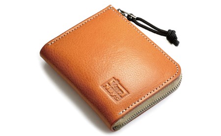 手の平サイズのオールインワンL型ファスナーウォレット　バンナイズ オイル シュリンク レザー 本革 財布 コンパクト カード 収納 ファッション小物 ファッション カバン バッグ  ビンテージキャメル