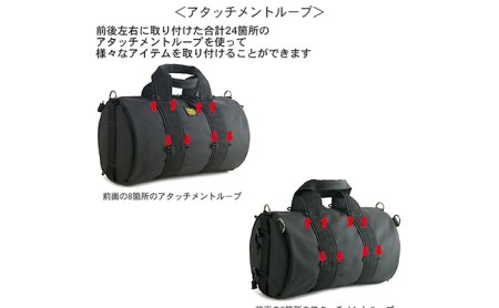 アタッチメントループ付き ドラムボストン / M　バンナイズ バリスティック ナイロン ブラック ボストン 大容量 ファッション カバン バッグ 