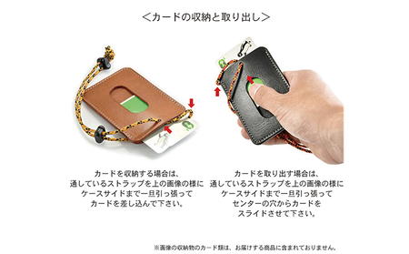 ビンテージオイルレザーのパスケース　バンナイズ オイル シュリンク レザー 本革 パス カード 収納 電車 バス ブラック/レッド