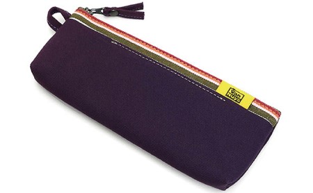 ファスナーペンケース／スリムタイプ　バンナイズ 帆布 シャーペン 鉛筆 ステーショナリー バッグイン 雑貨 日用品 文房具  ブルー