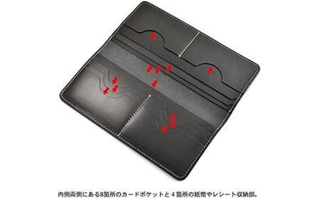 カードと紙幣収納のロングウォレット/スリムタイプ　バンナイズ オイル シュリンク レザー 本革 財布 長財布 ファッション小物 ファッション カバン バッグ 