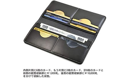 カードと紙幣収納のロングウォレット/スリムタイプ　バンナイズ オイル シュリンク レザー 本革 財布 長財布 ファッション小物 ファッション カバン バッグ 