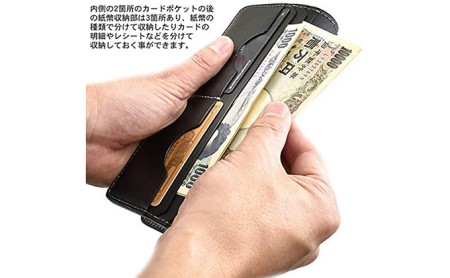 カードと紙幣収納のロングウォレット/スリムタイプ　バンナイズ オイル シュリンク レザー 本革 財布 長財布 ファッション小物 ファッション カバン バッグ 