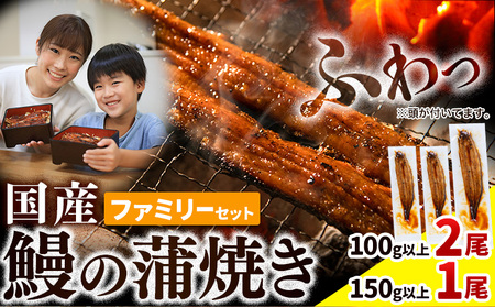 うなぎの蒲焼 3尾【最短3日発送】 国産 うなぎ